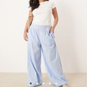 ASOS Curve Sky Blue Wide-Leg Pants